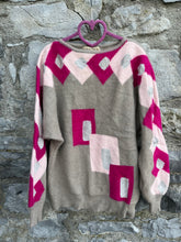 Load image into Gallery viewer, 80s geometric brown jumper  12y (152
