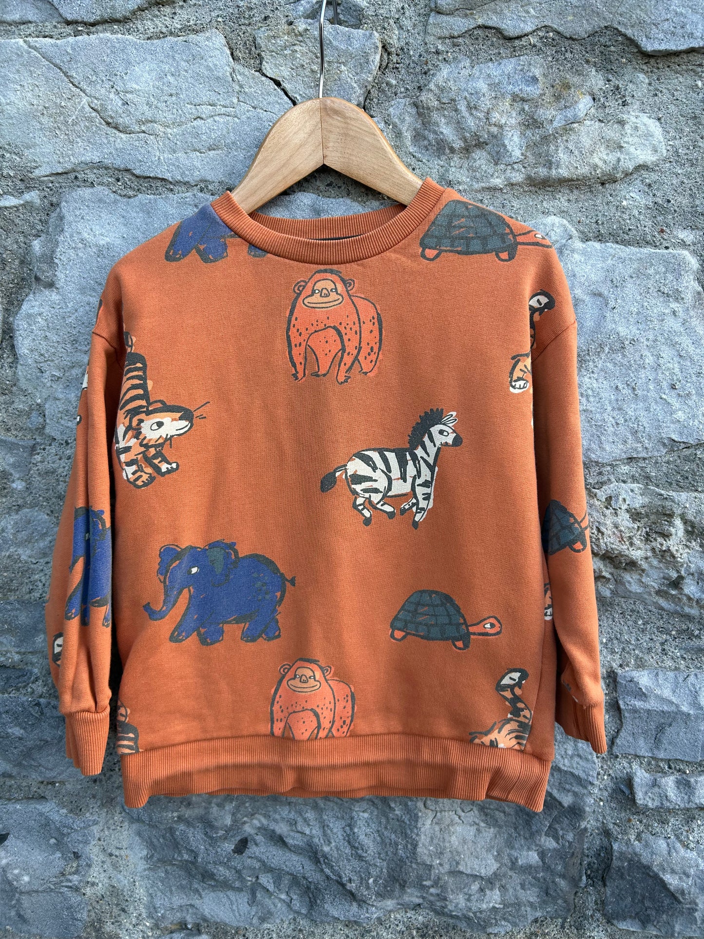 Wild animals rusty sweatshirt  4-5y (104-110cm)