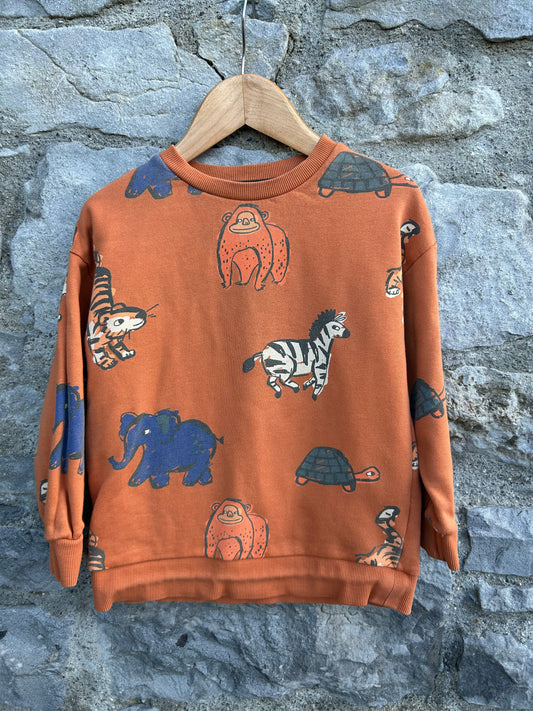 Wild animals rusty sweatshirt  4-5y (104-110cm)
