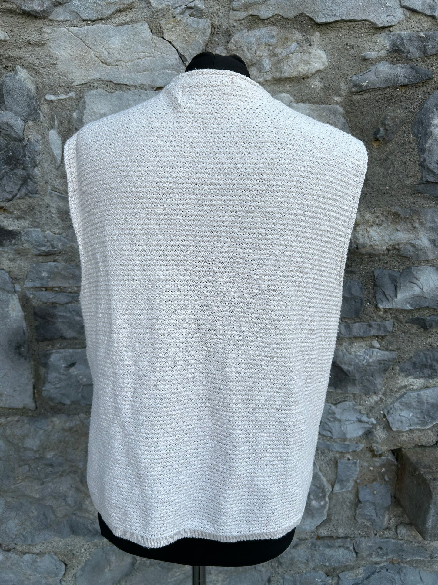 90s ivory knitted waistcoat Large