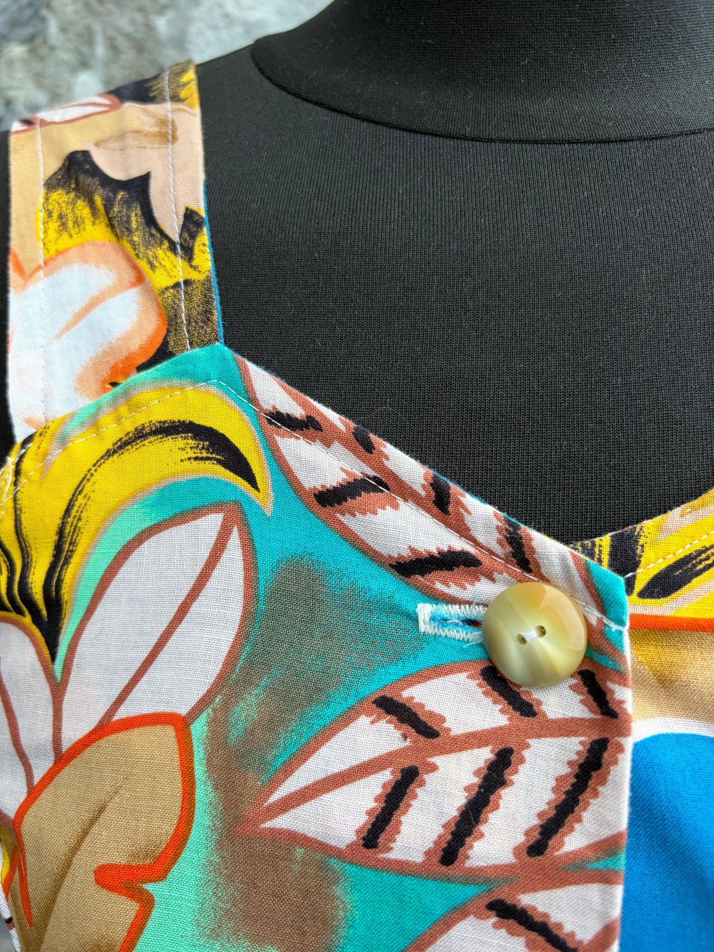 80s vibrant flowers dress uk 6