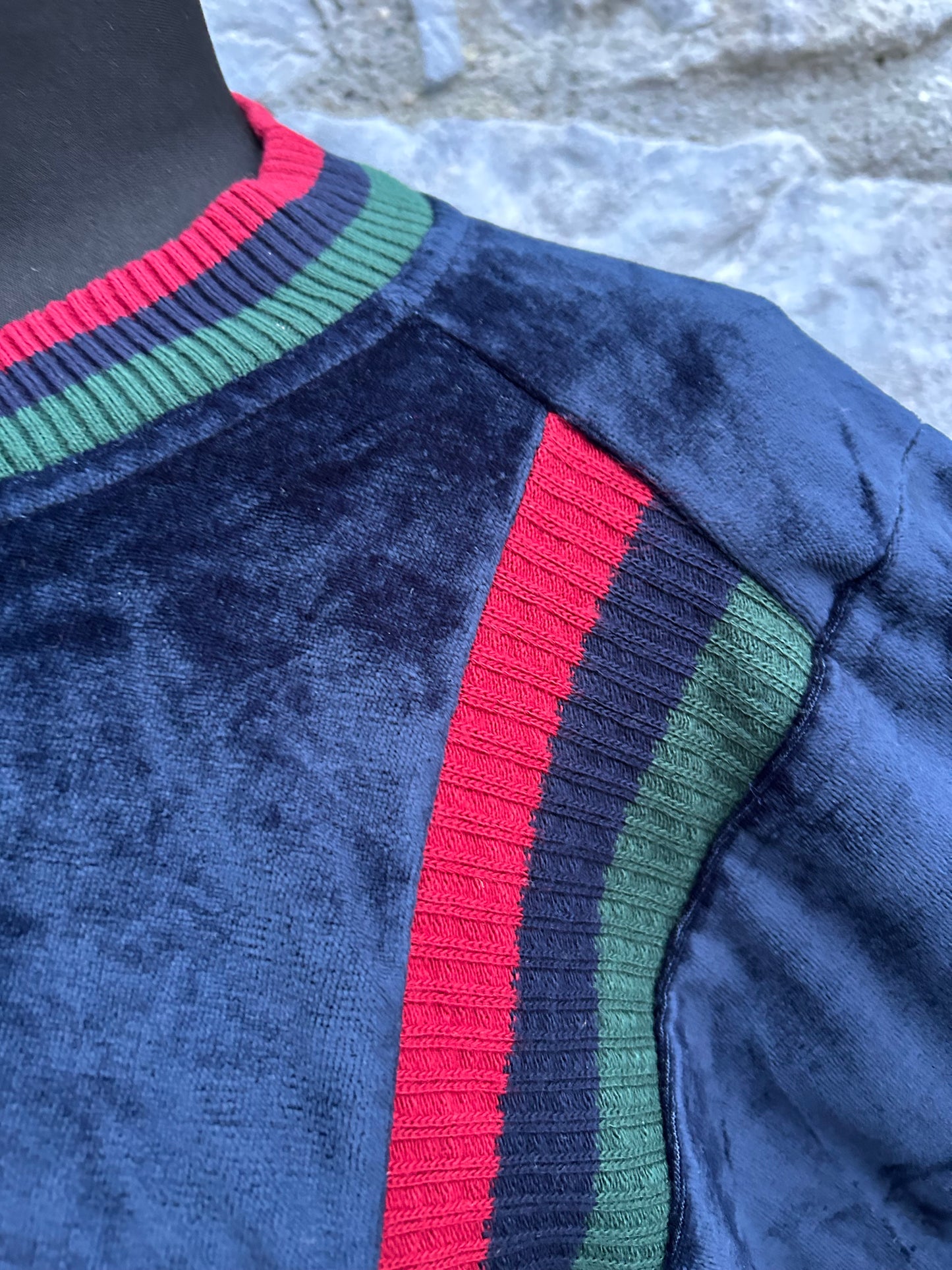 90s navy velvet sweatshirt uk 10-12