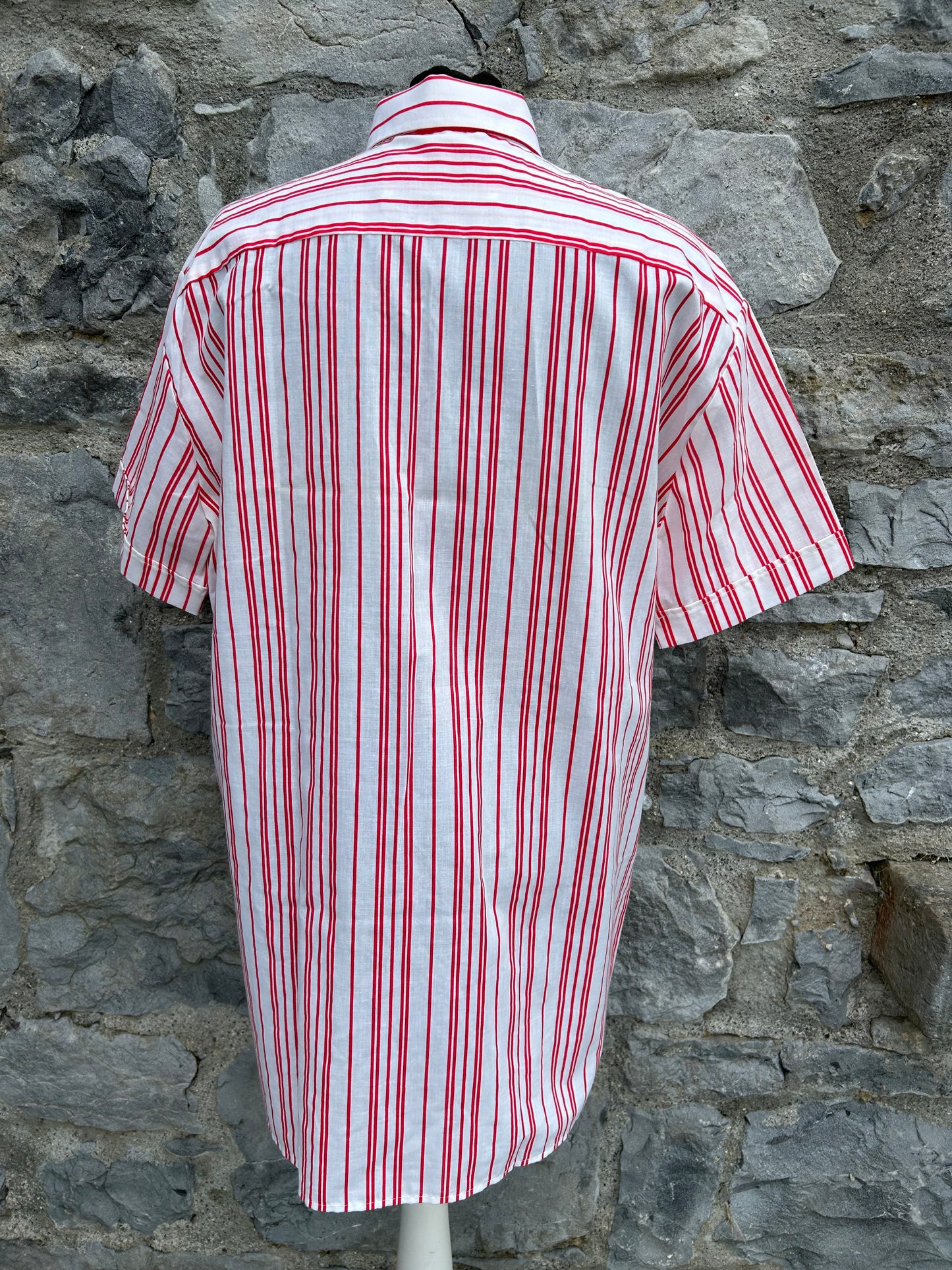 90s red stripy shirt M/L