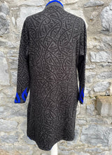 Load image into Gallery viewer, 80s Grey&amp;blue knitted dress uk 12-14
