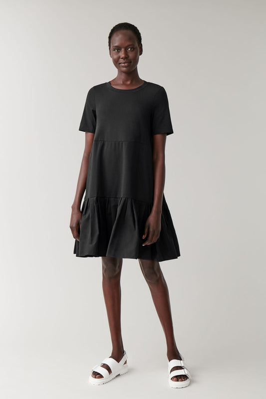 Gathered Panel Cotton Dress uk 12-14