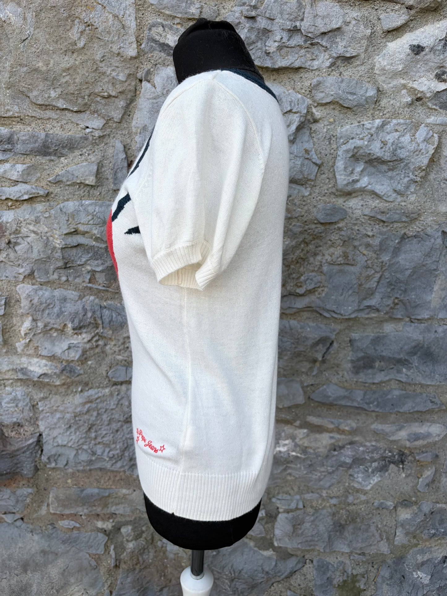 Heart cream knitted top uk 10-12