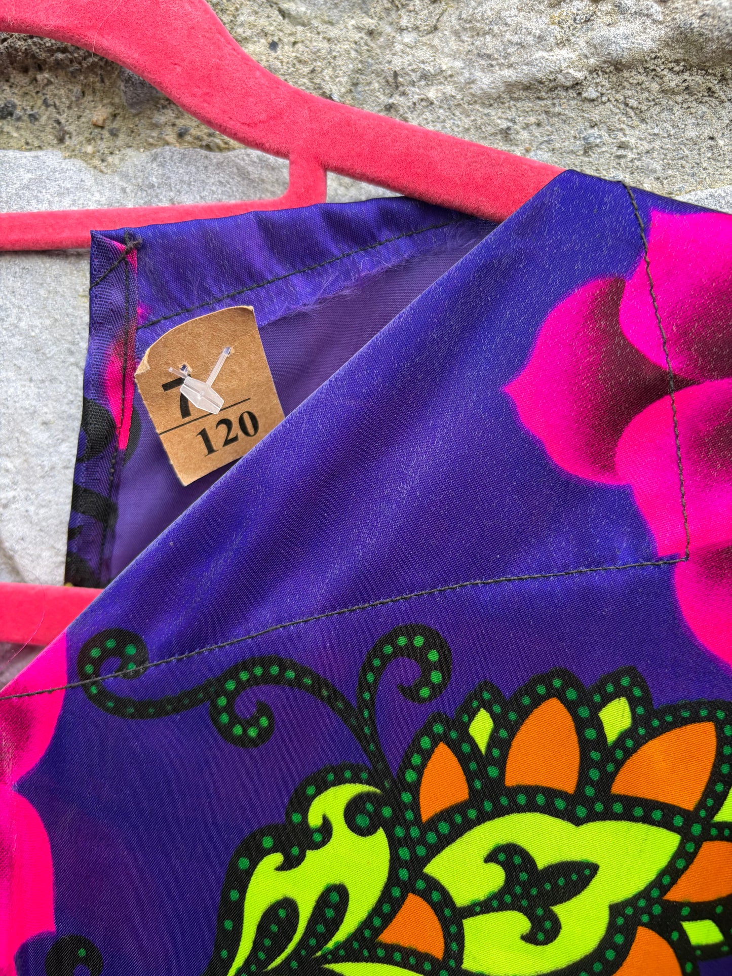 Colourful flowers purple dress 12-13y (152-158cm)