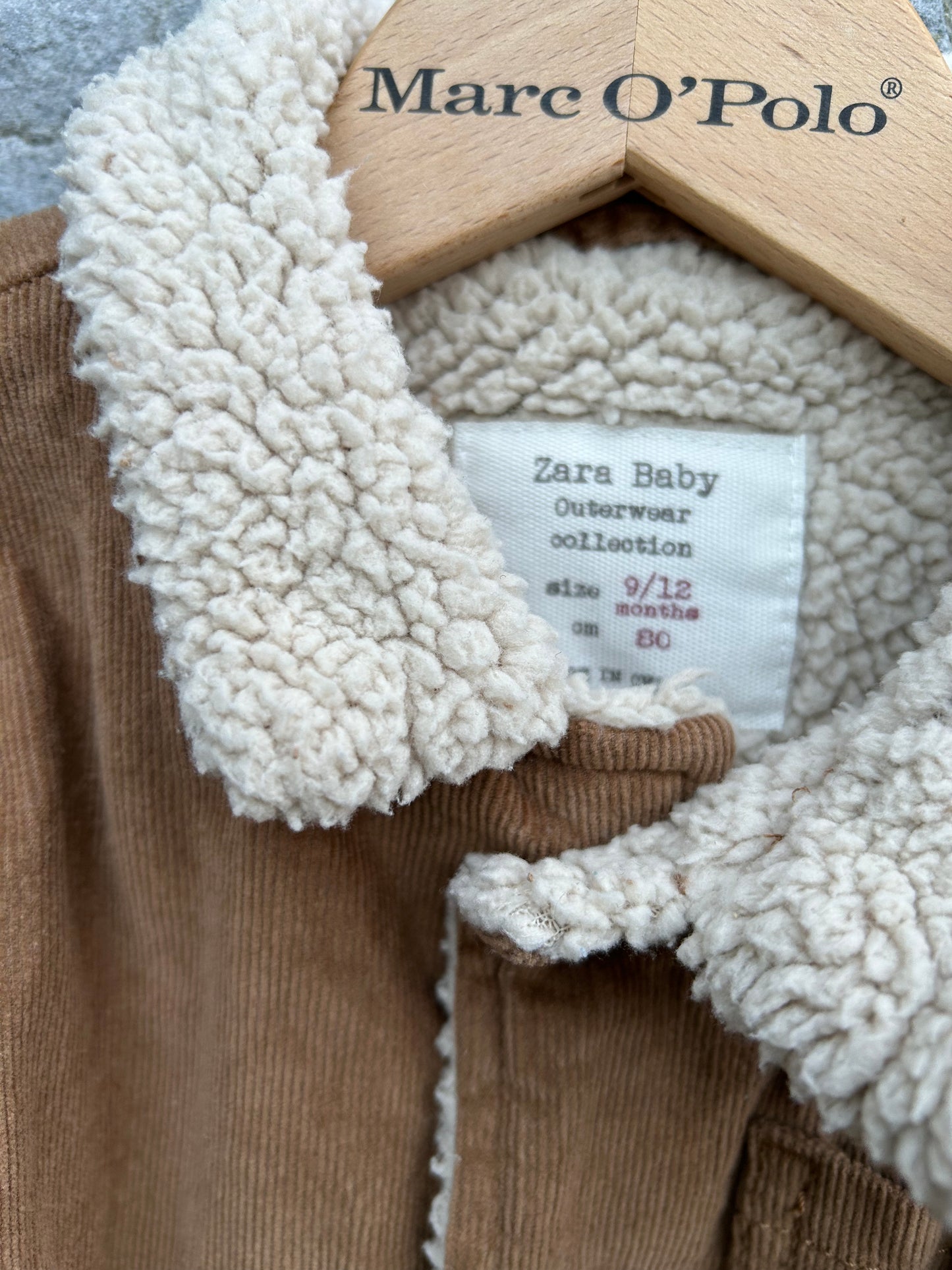 Brown cord fleece lined jacket 9-12m (74-80cm)