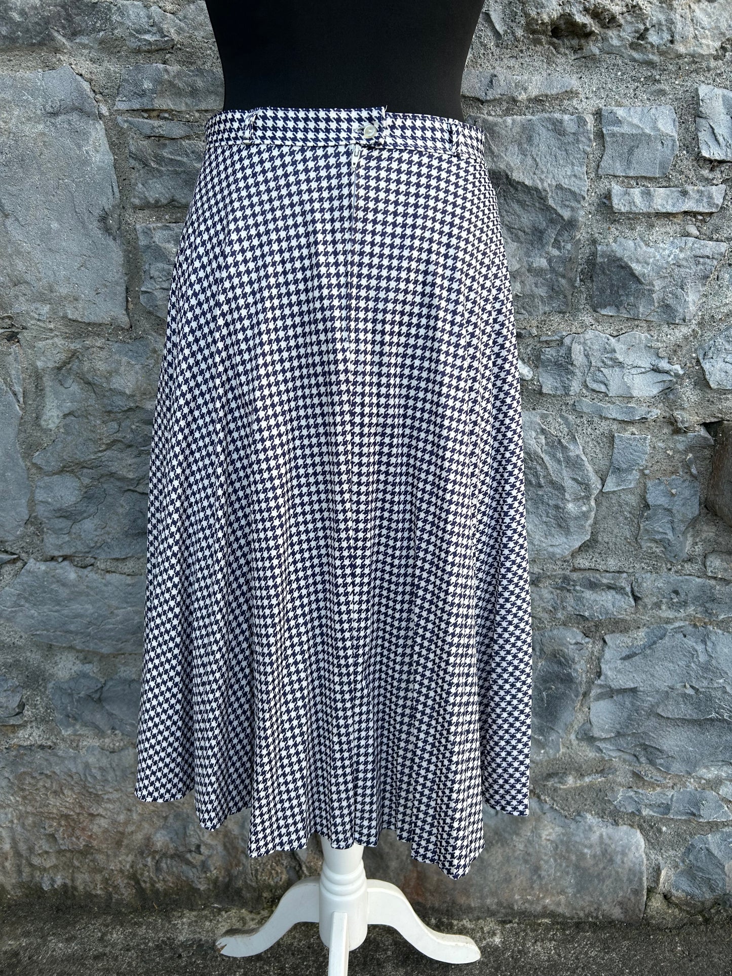 70s navy houndstooth skirt uk 10