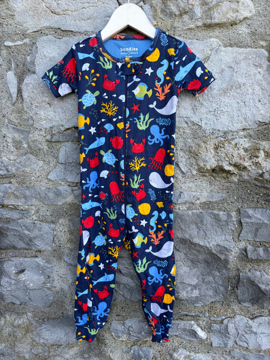 Under the sea navy onesie  9-12m (74-80cm)