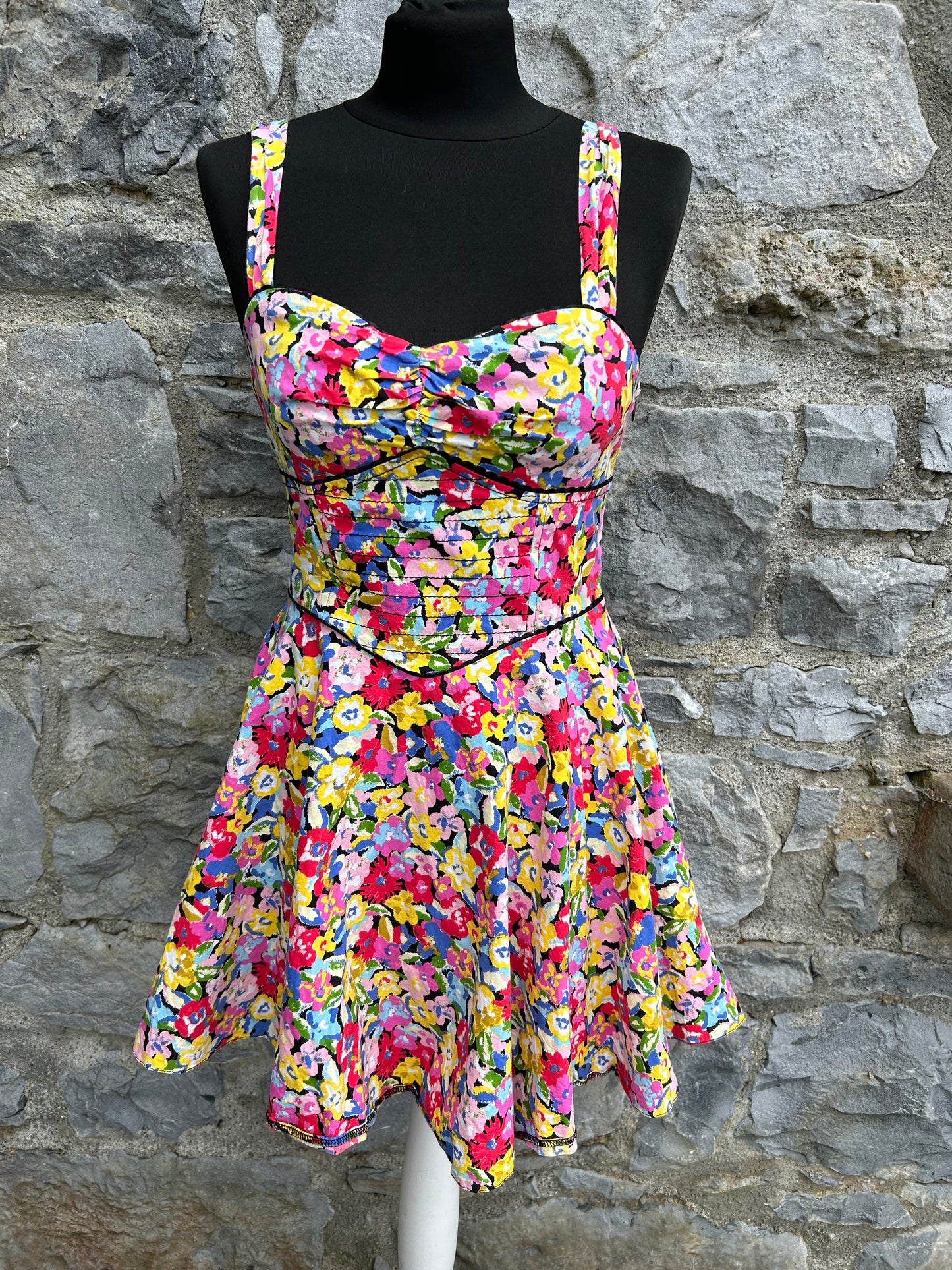 Colourful Floral dress uk 8