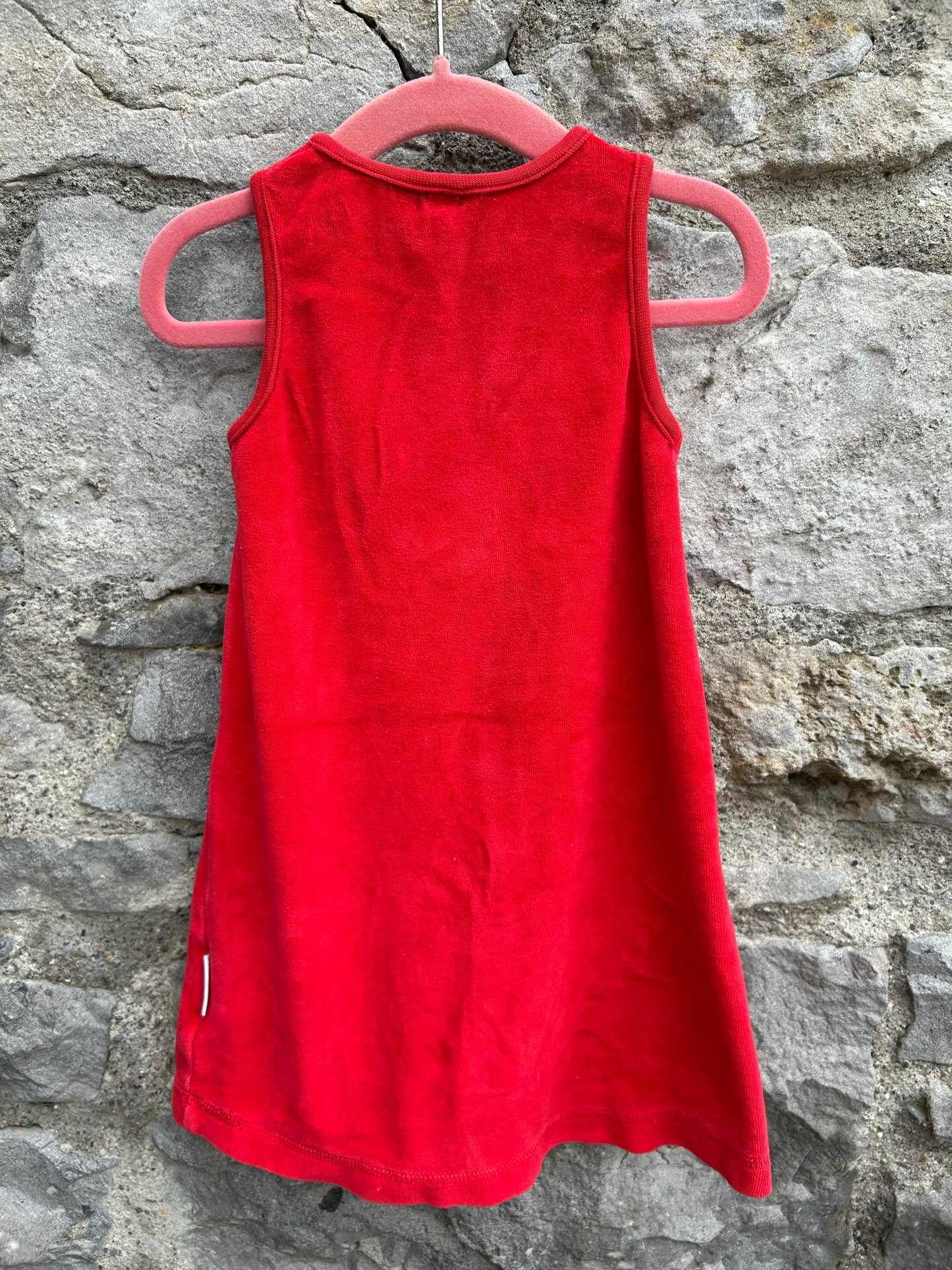 Cherries red velour pinafore 12-18m (80-86cm)