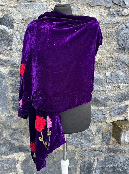 Purple velvet shawl