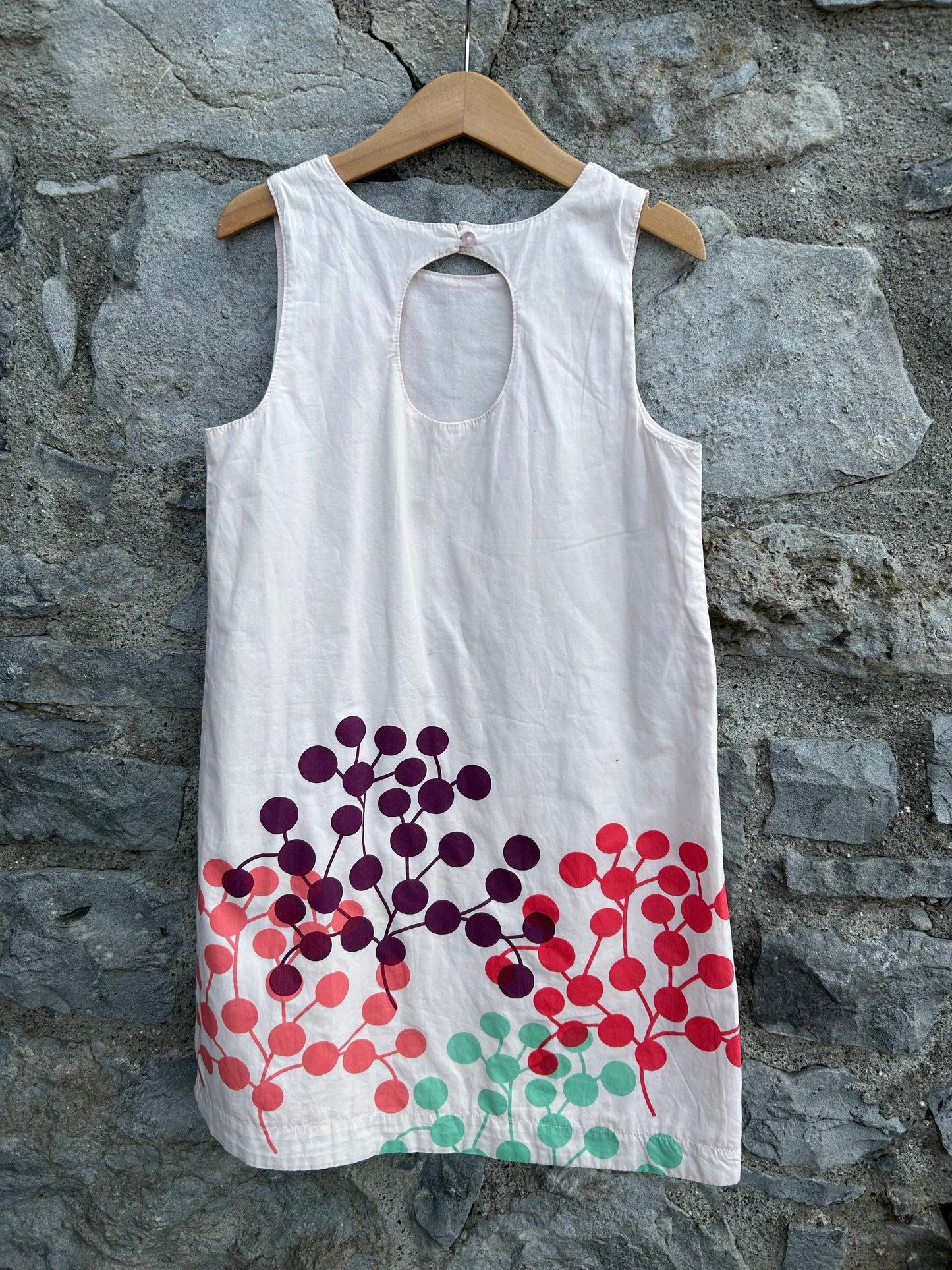 Colourful berries ivory dress  7-8y (122-128cm)