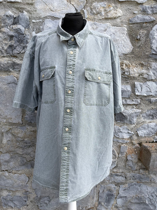 90s grey denim shirt XL