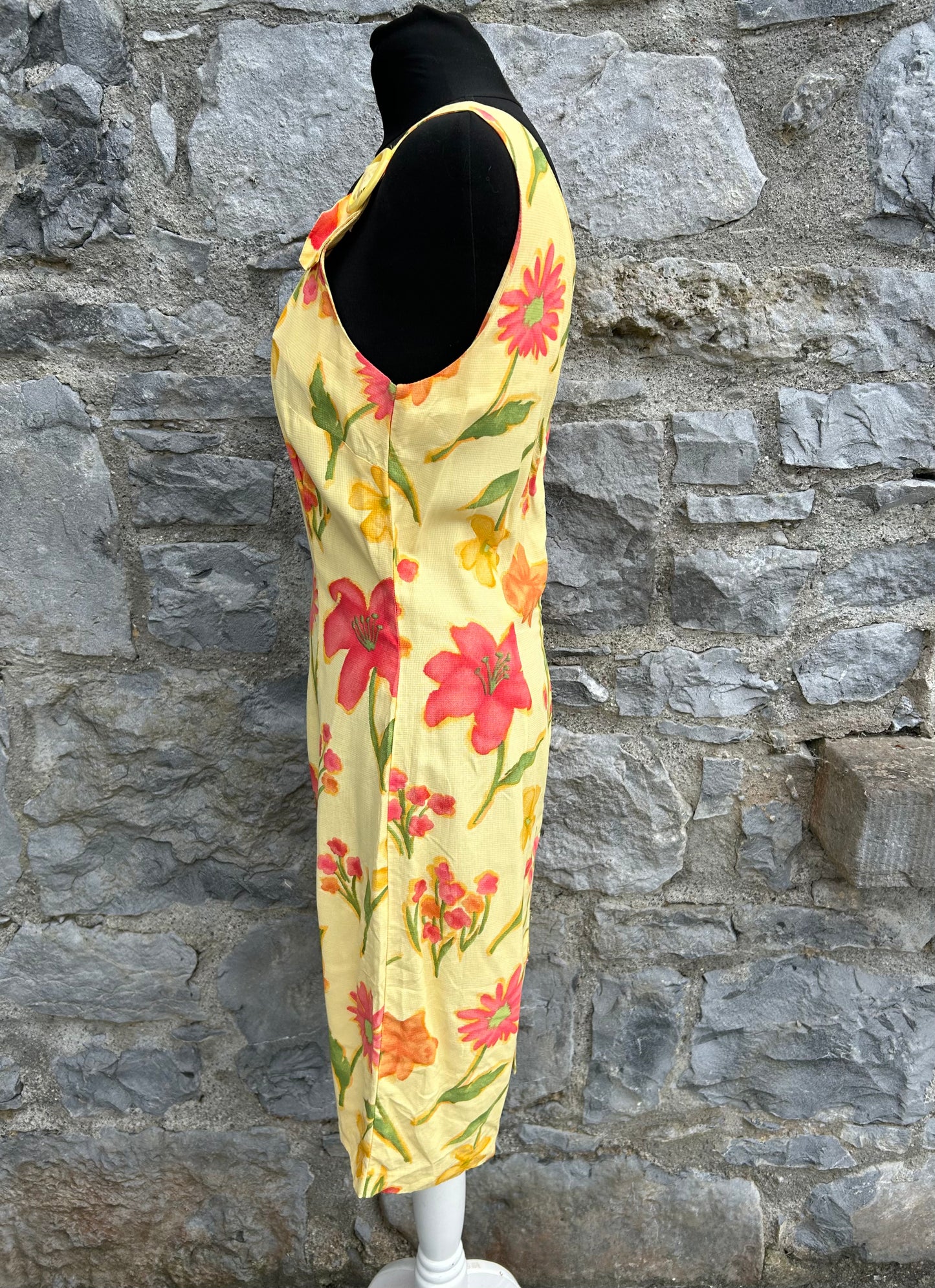 Y2K floral yellow dress uk 6-8