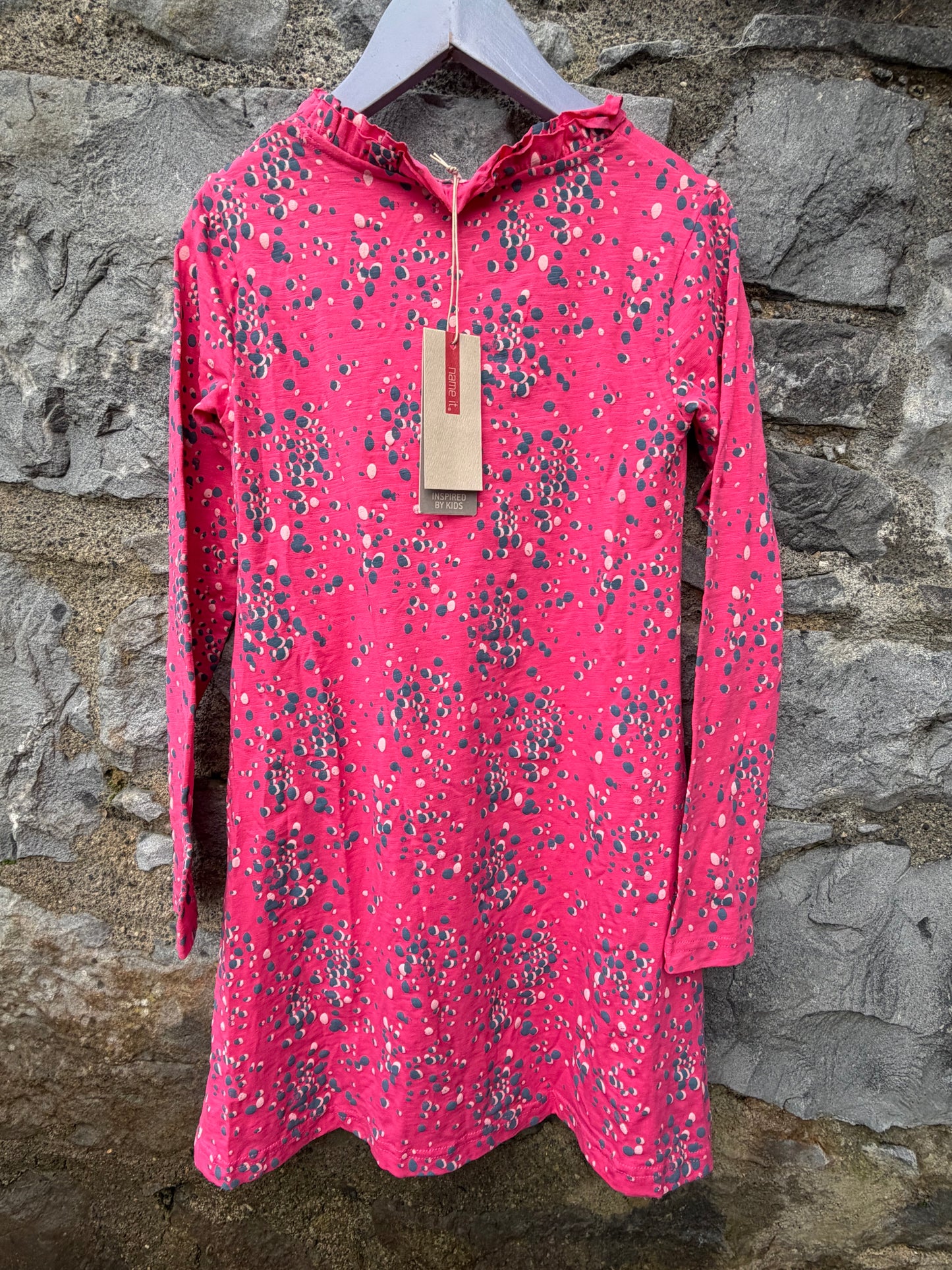 Pink spotty dress 9-10y (134-140cm)