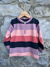 Load image into Gallery viewer, Purple&amp;pink stripy top  12-18m (80-86cm)
