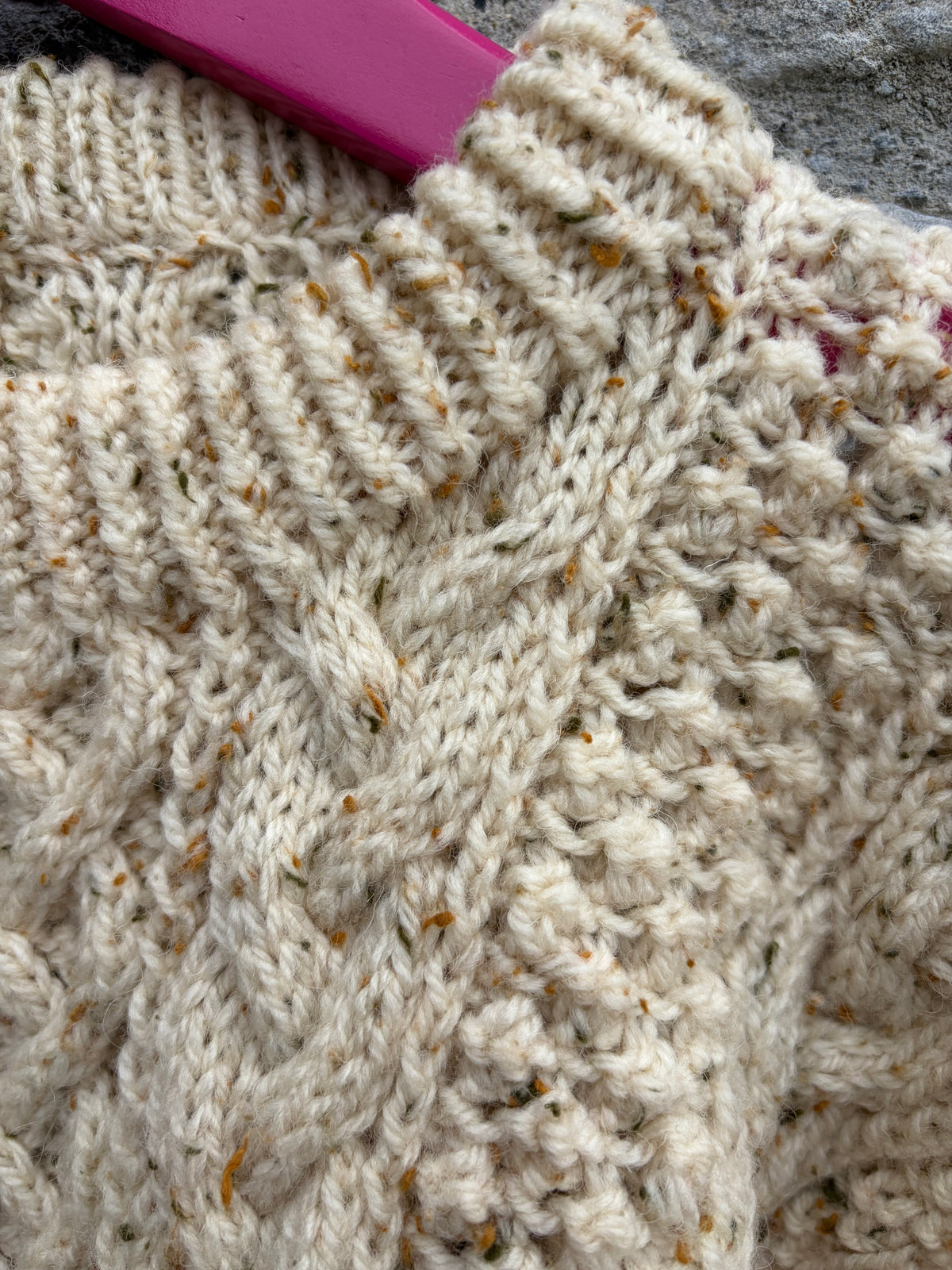 Aran style beige jumper  4-5y (104-110cm)