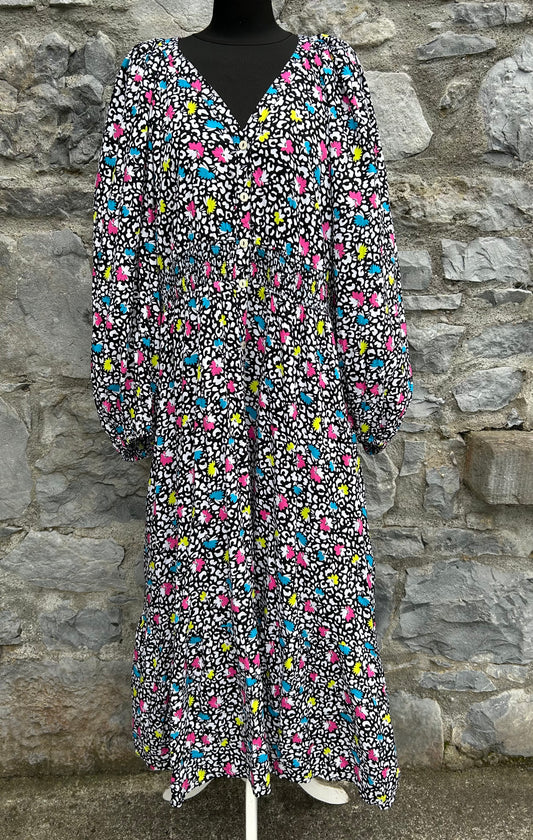 Colourful leopard print maxi dress uk 22