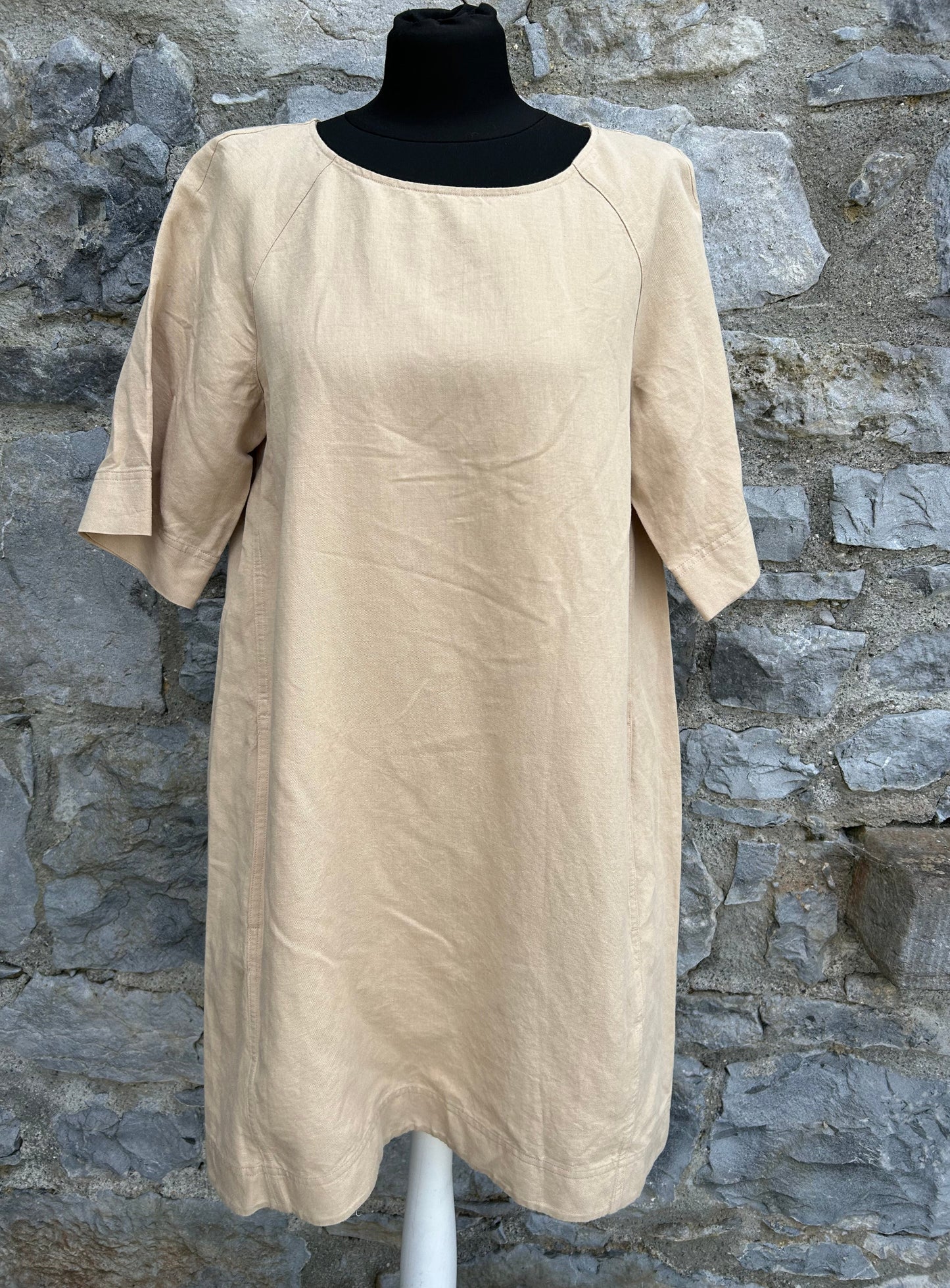 Beige linen dress uk 10-12