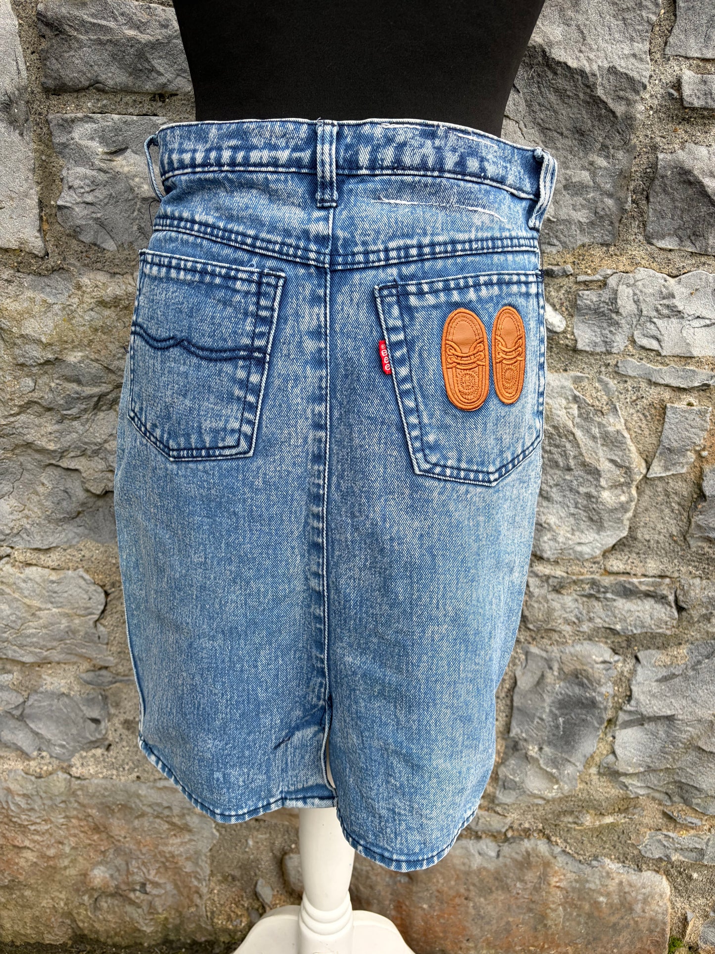 80s denim pencil skirt uk 10