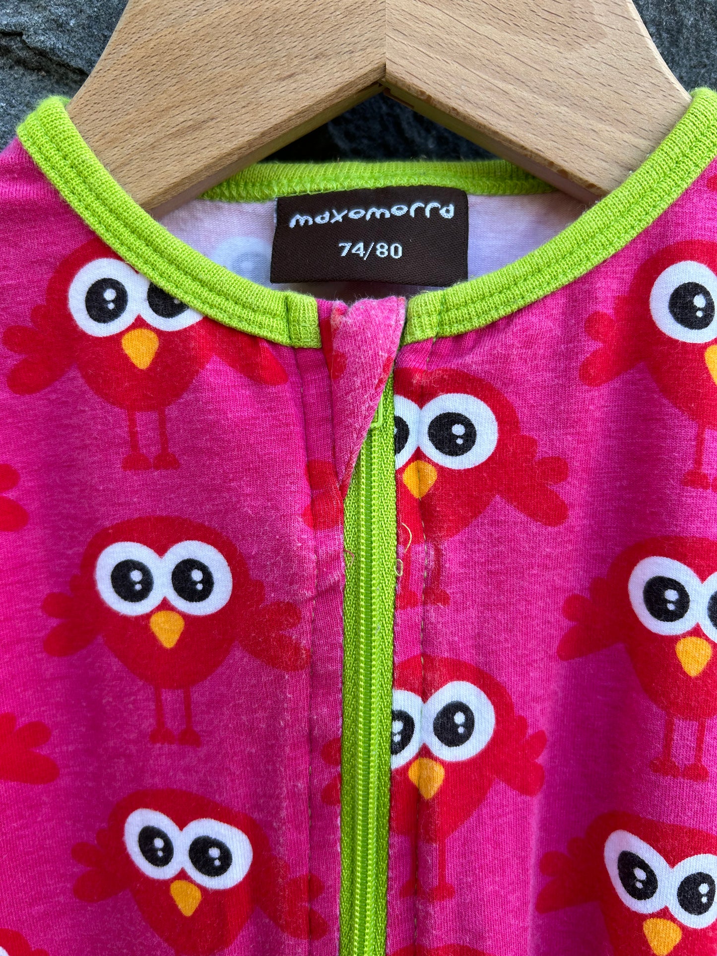 Pink birds onesie 9-12m (74-80cm)