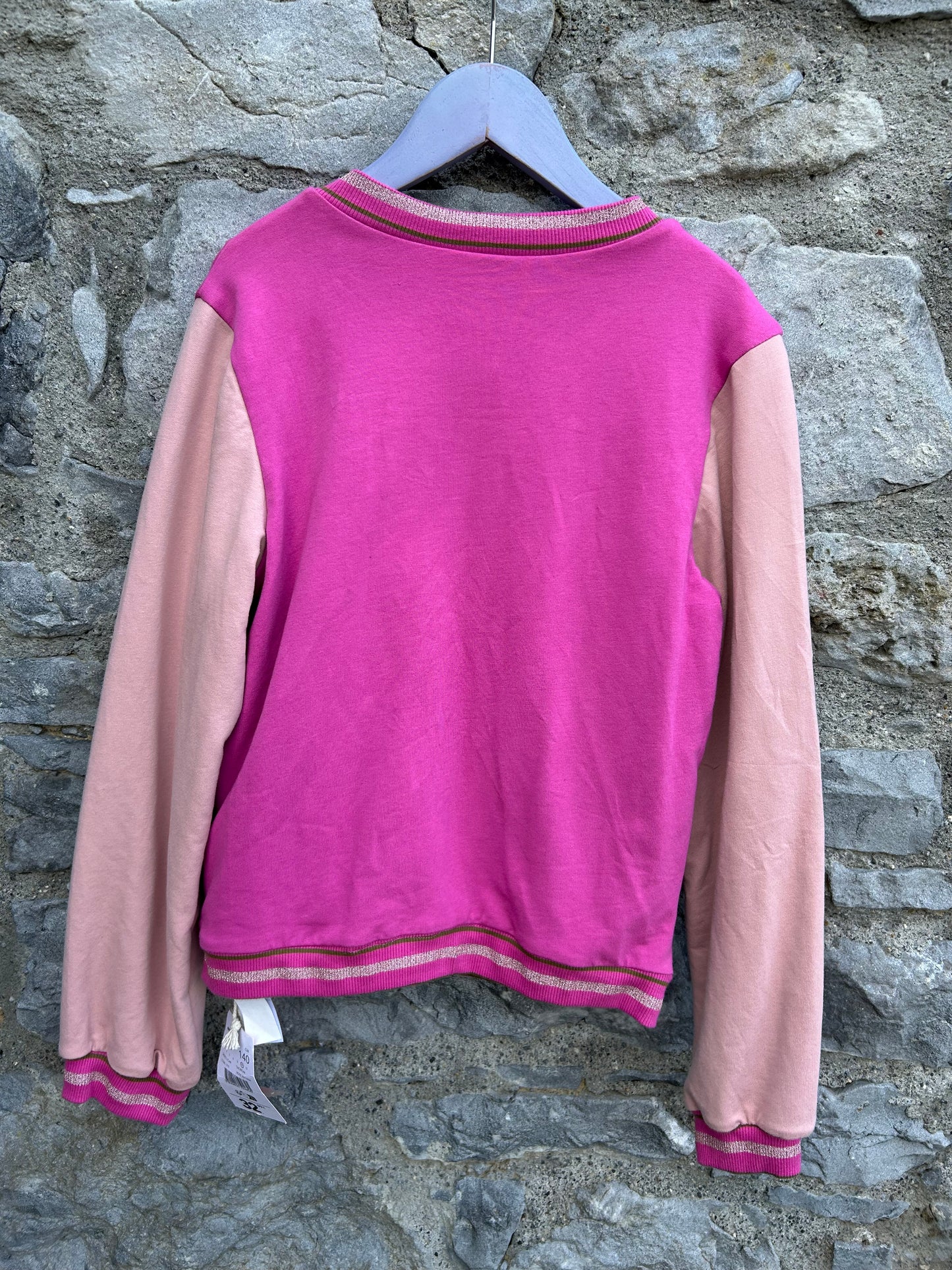 Pink leaves reversible bomber jacket  10y (140cm)