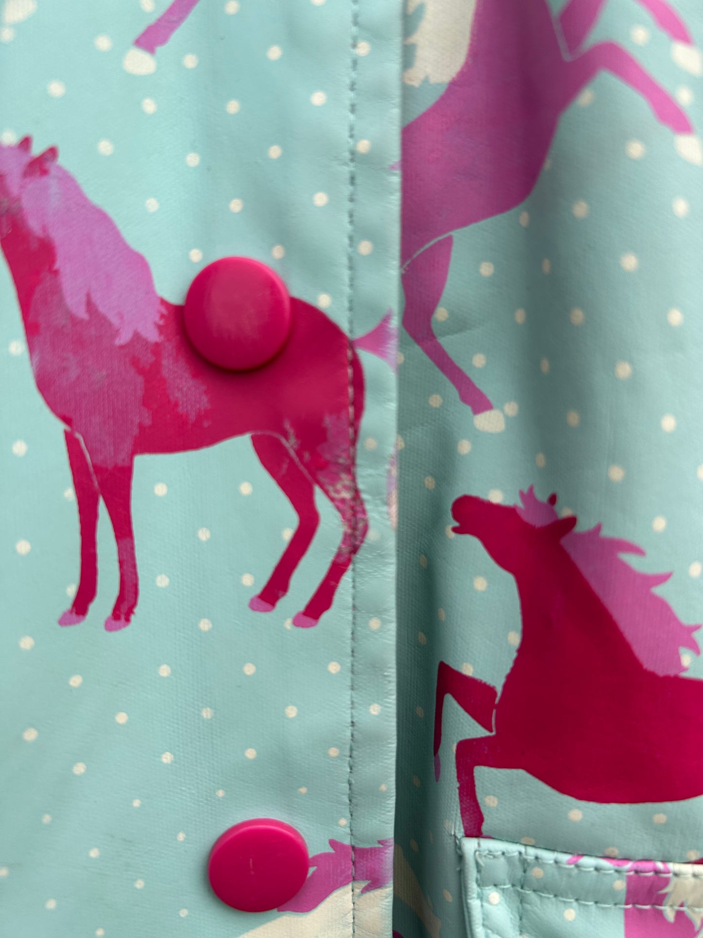 Horses light blue raincoat 3y (98cm)