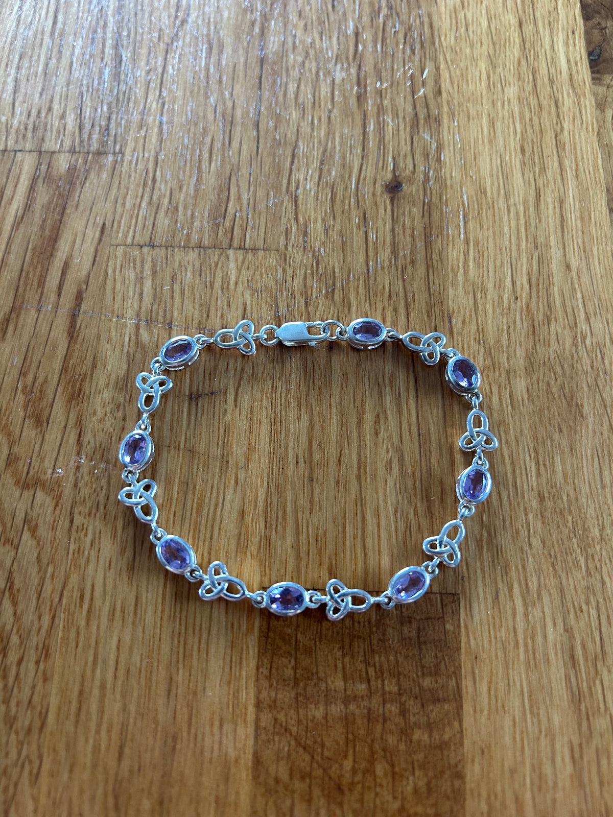 Amethyst&silver Celtic bracelet