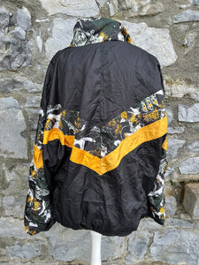 80s Black&gold shell jacket Large