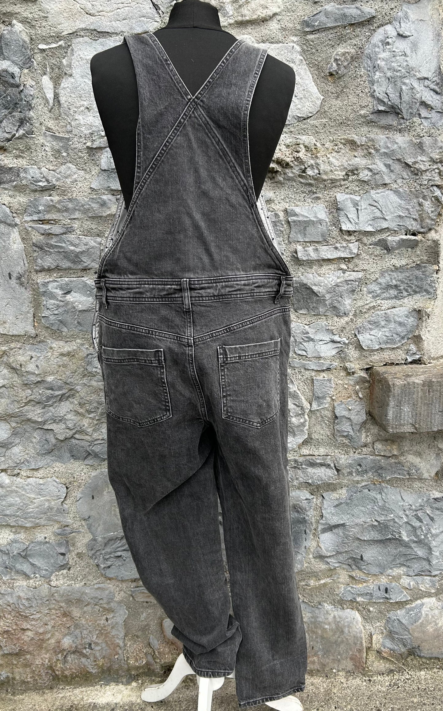Charcoal denim dungarees uk 14