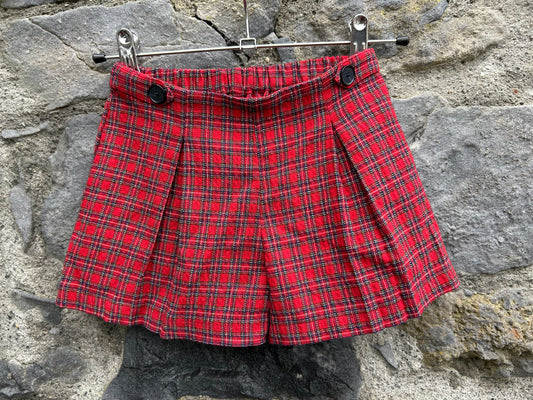 Red check shorts   3-4y (98-104cm)