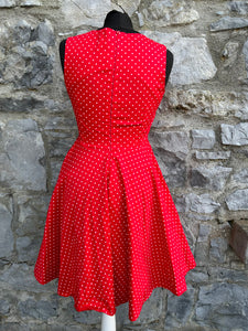 Red polka dots dress uk 8