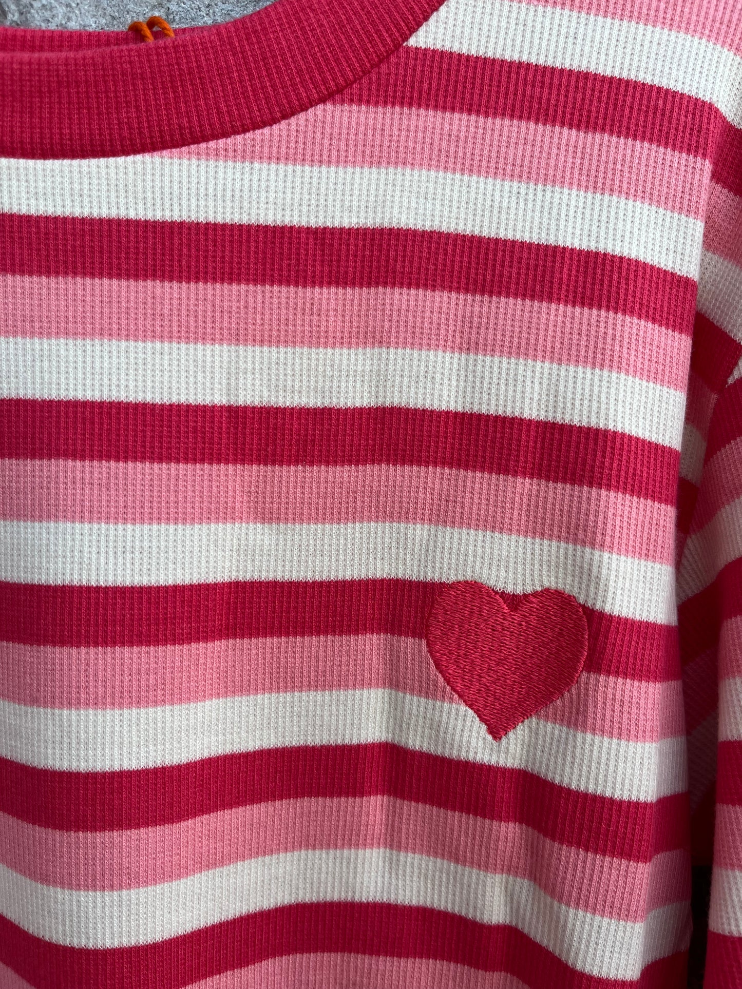 Strawberry Ice Stripes  top  10y (140cm)