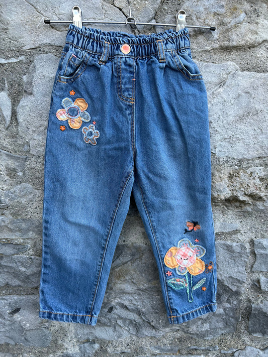 Embroidered baggy jeans  2-3y (92-98cm)