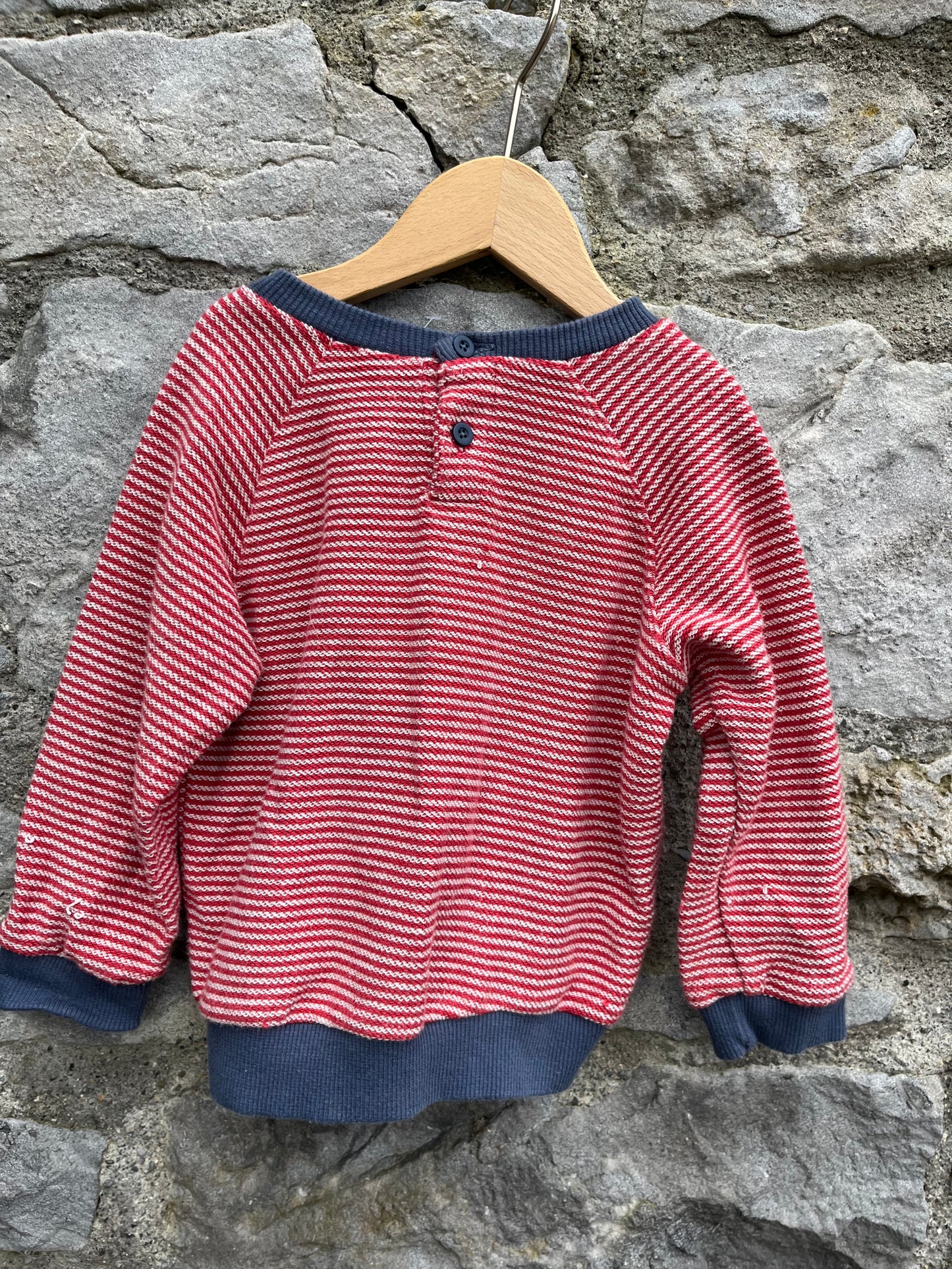 Red stripy sweatshirt  12-18m (80-86cm)