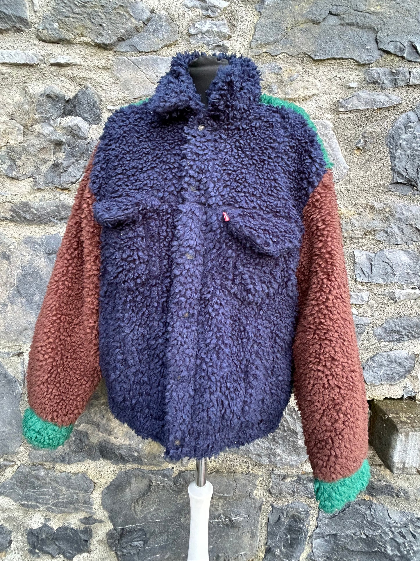 Colourful furry jacket Small or uk 12