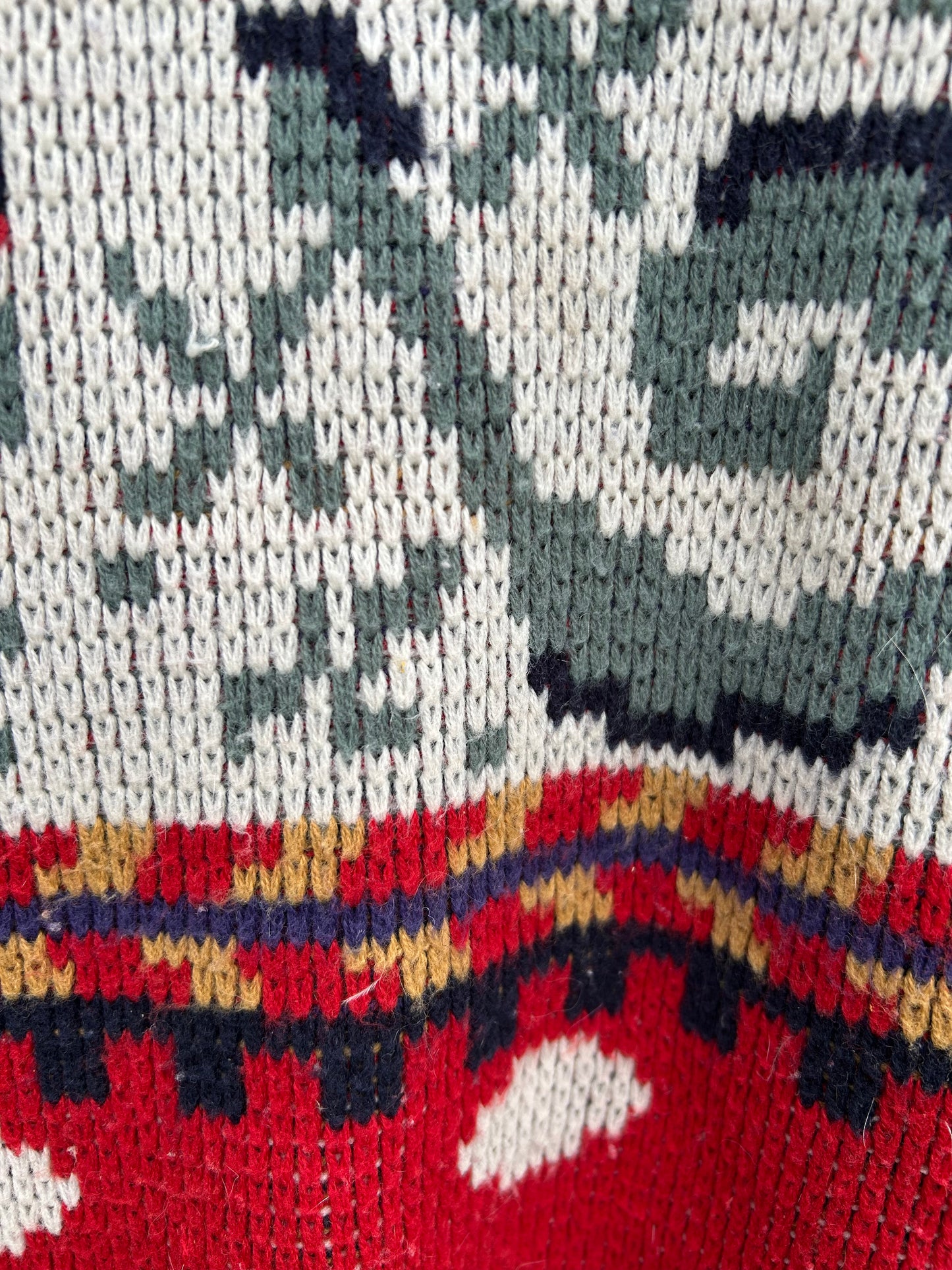 80s beige&red panel jumper uk 14