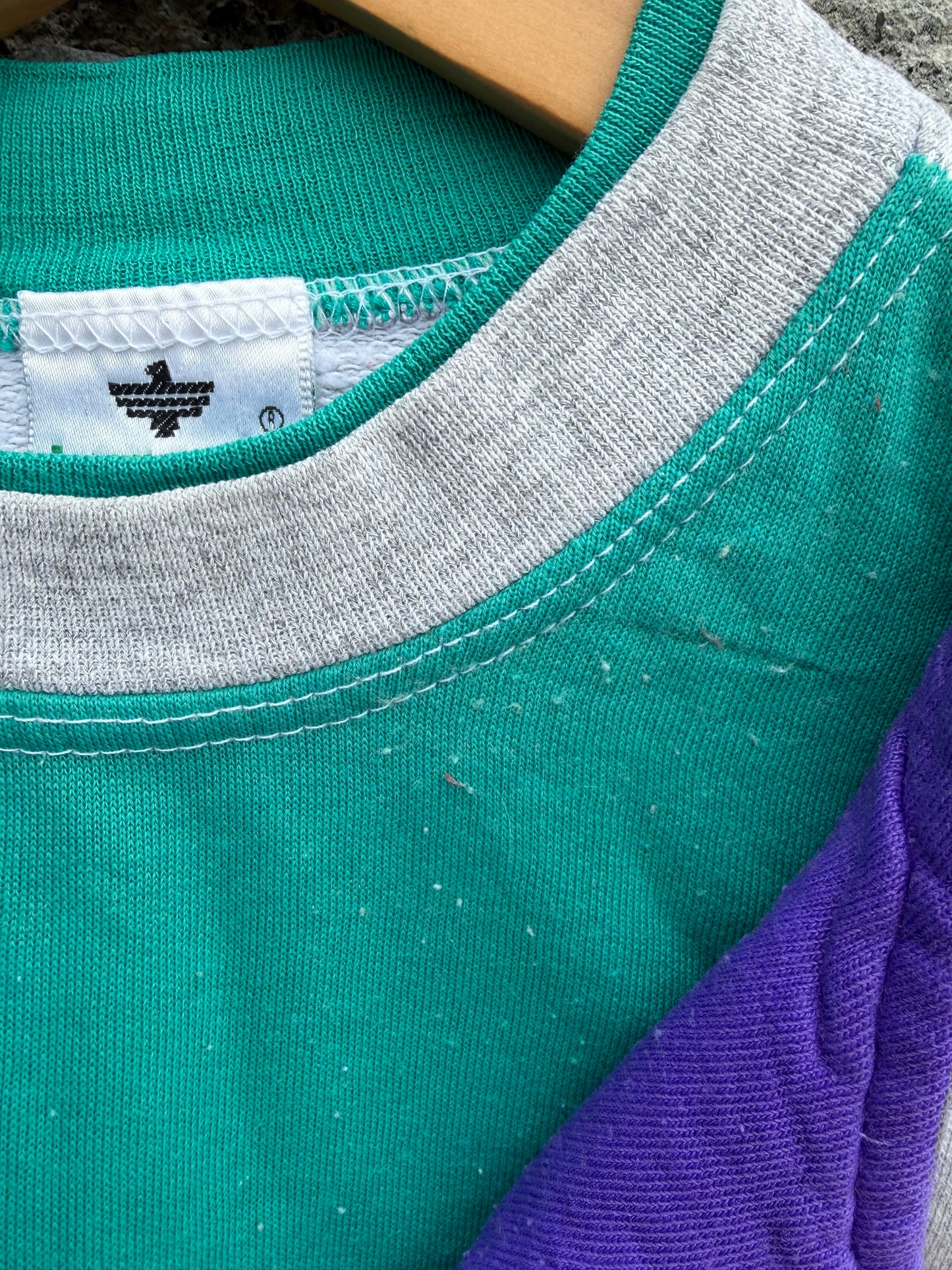 90s grey colorblock half-zip sweatshirt  11-12y (146-152cm)