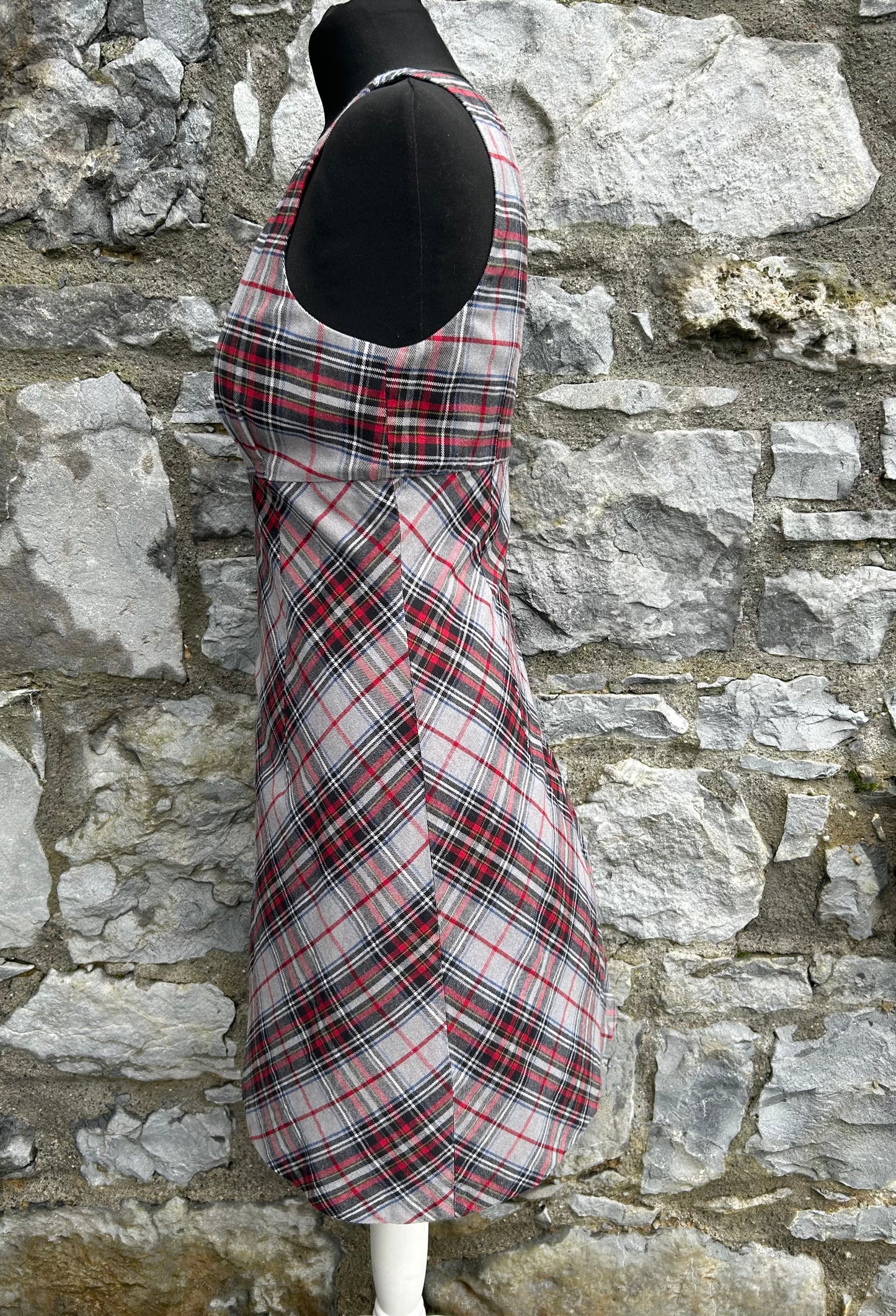 Grey&red check dress uk 6