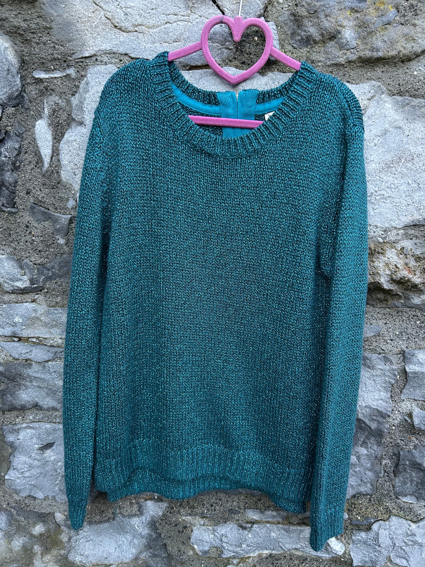 Petrol sparkly jumper 11y (146cm)