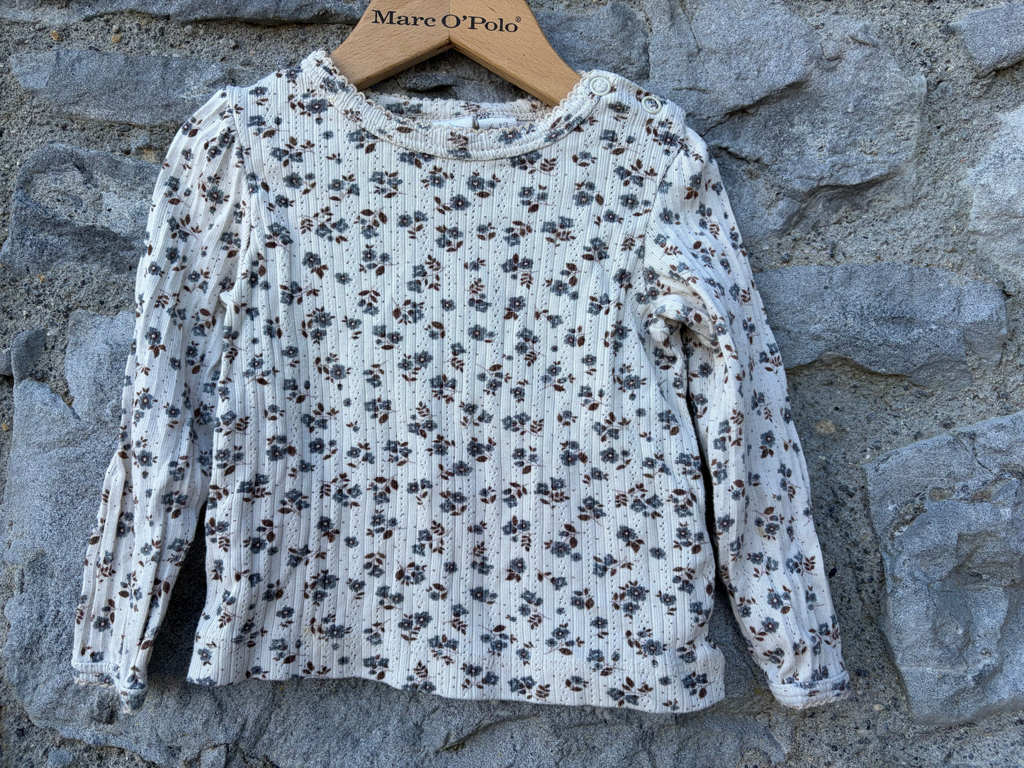 Pointelle floral top 6m (68cm)