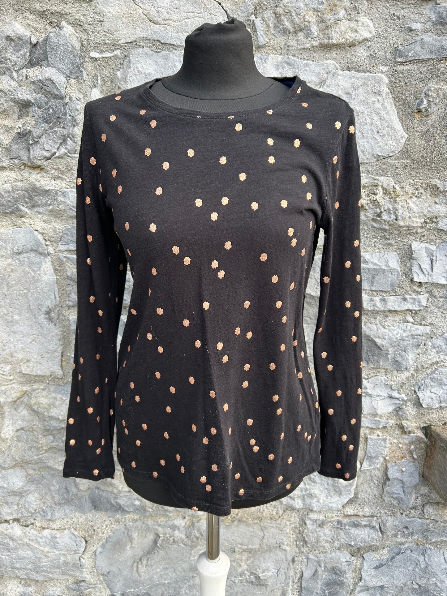 Gold dots black top uk 8