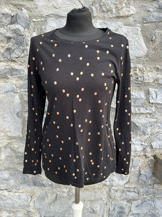 Gold dots black top uk 8