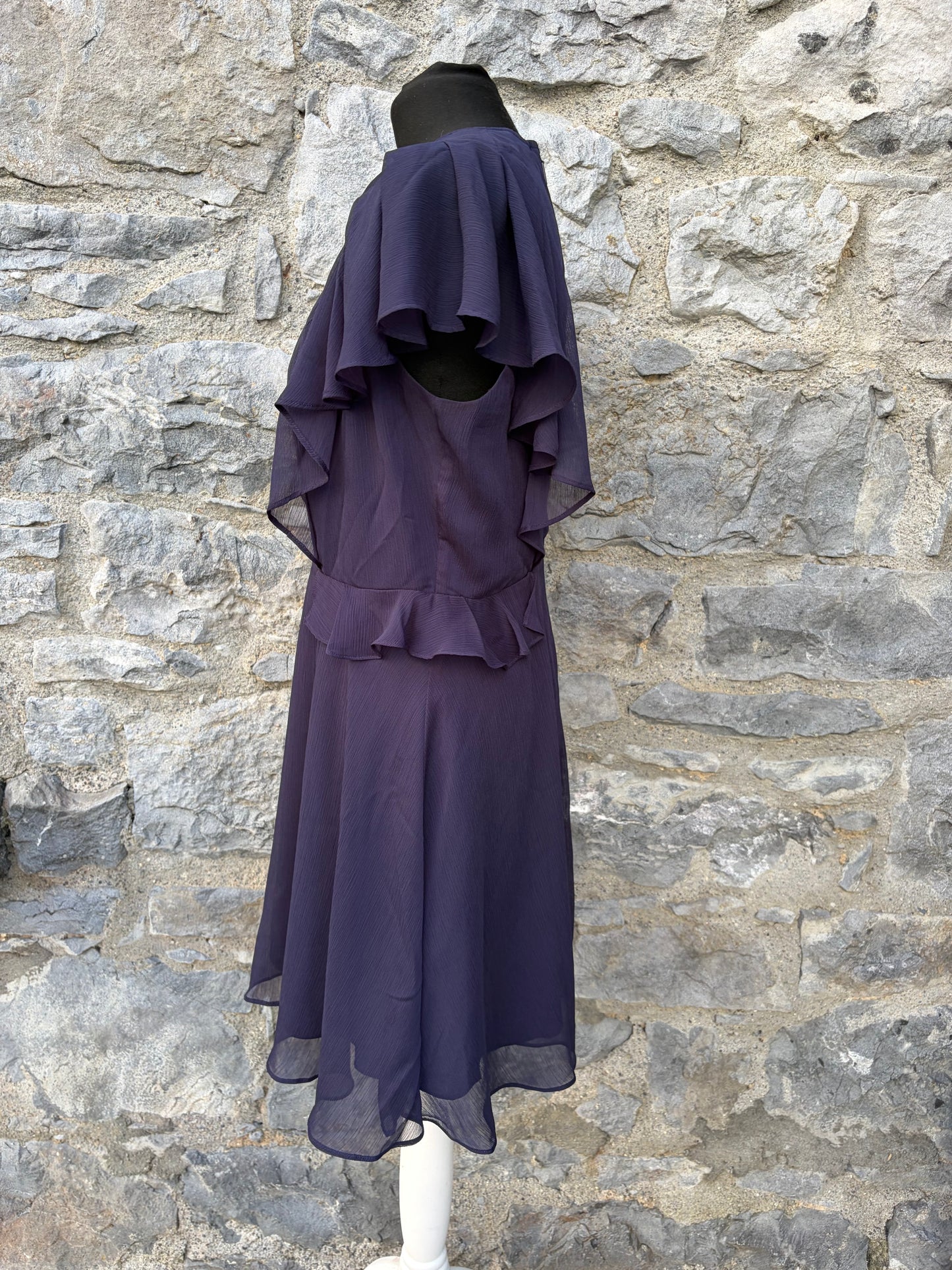 Kiaran angel-sleeve navy mini dress uk 10-12