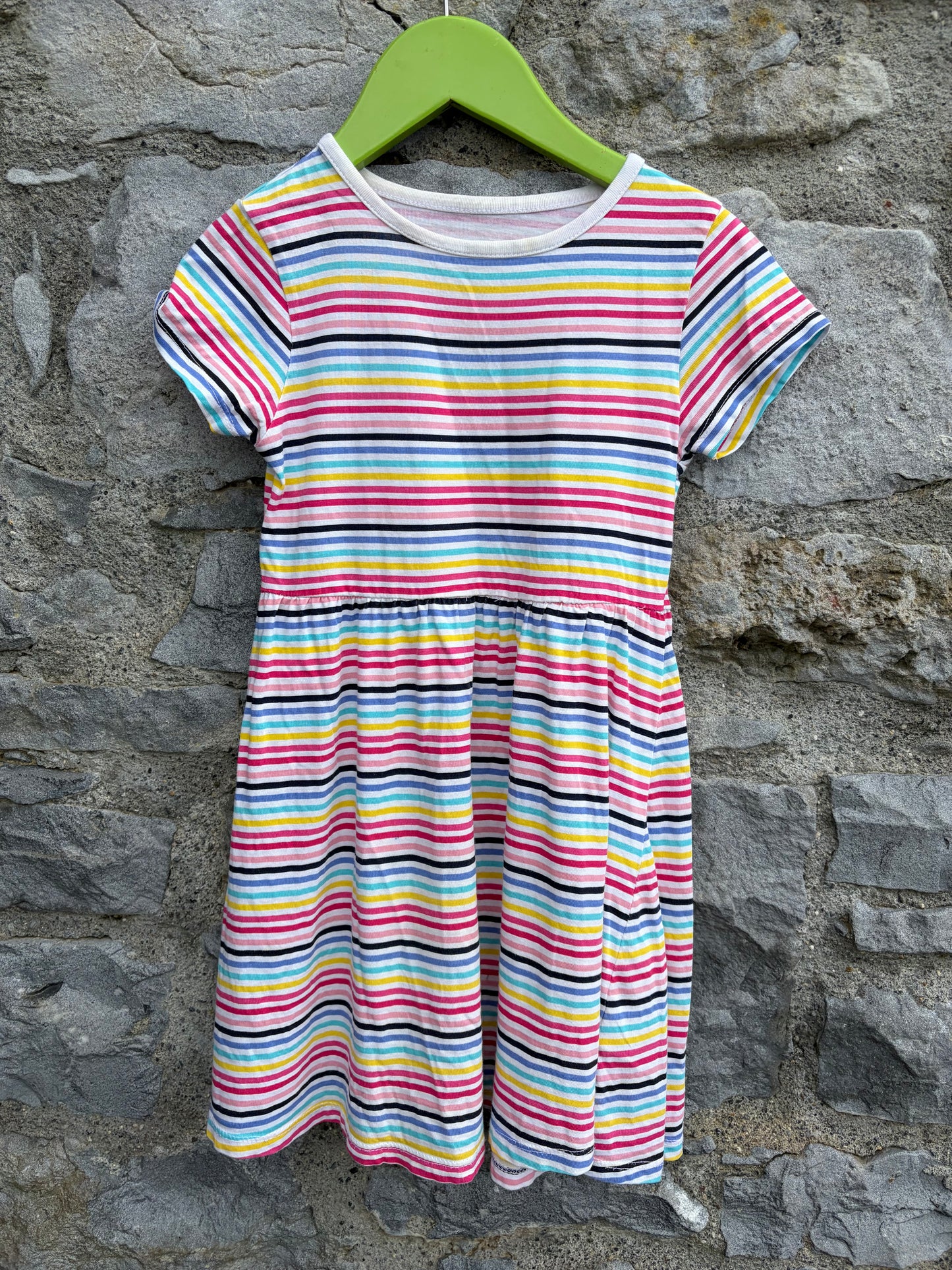 Rainbow skinny stripes dress  6-7y (116-122cm)