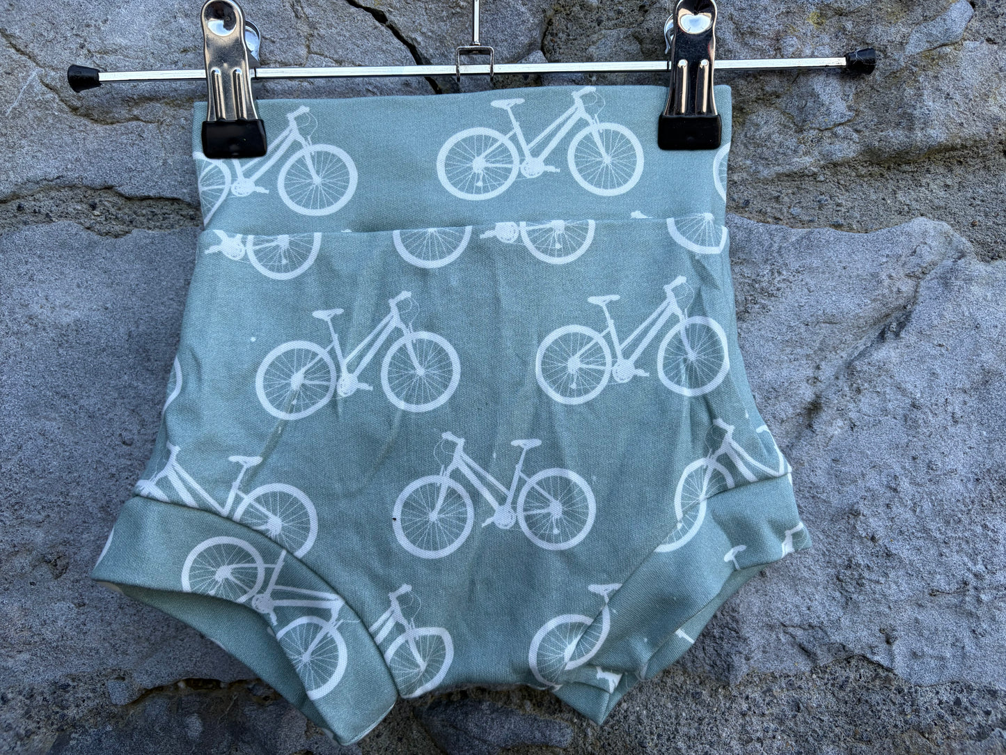 Grey bicycles nappy cover shorts  3-6m (62-68cm)