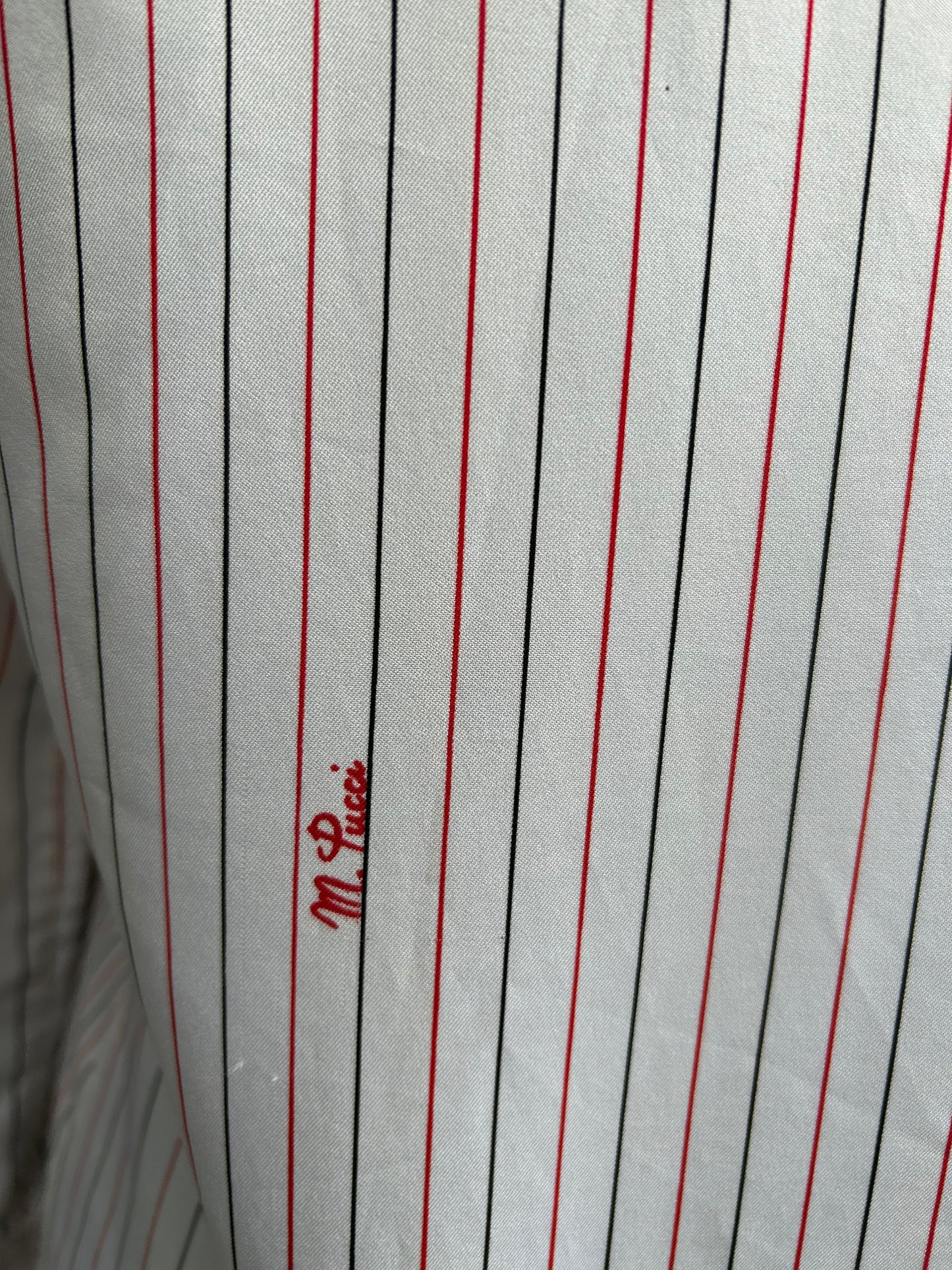 80s Black&red stripy blouse uk 10