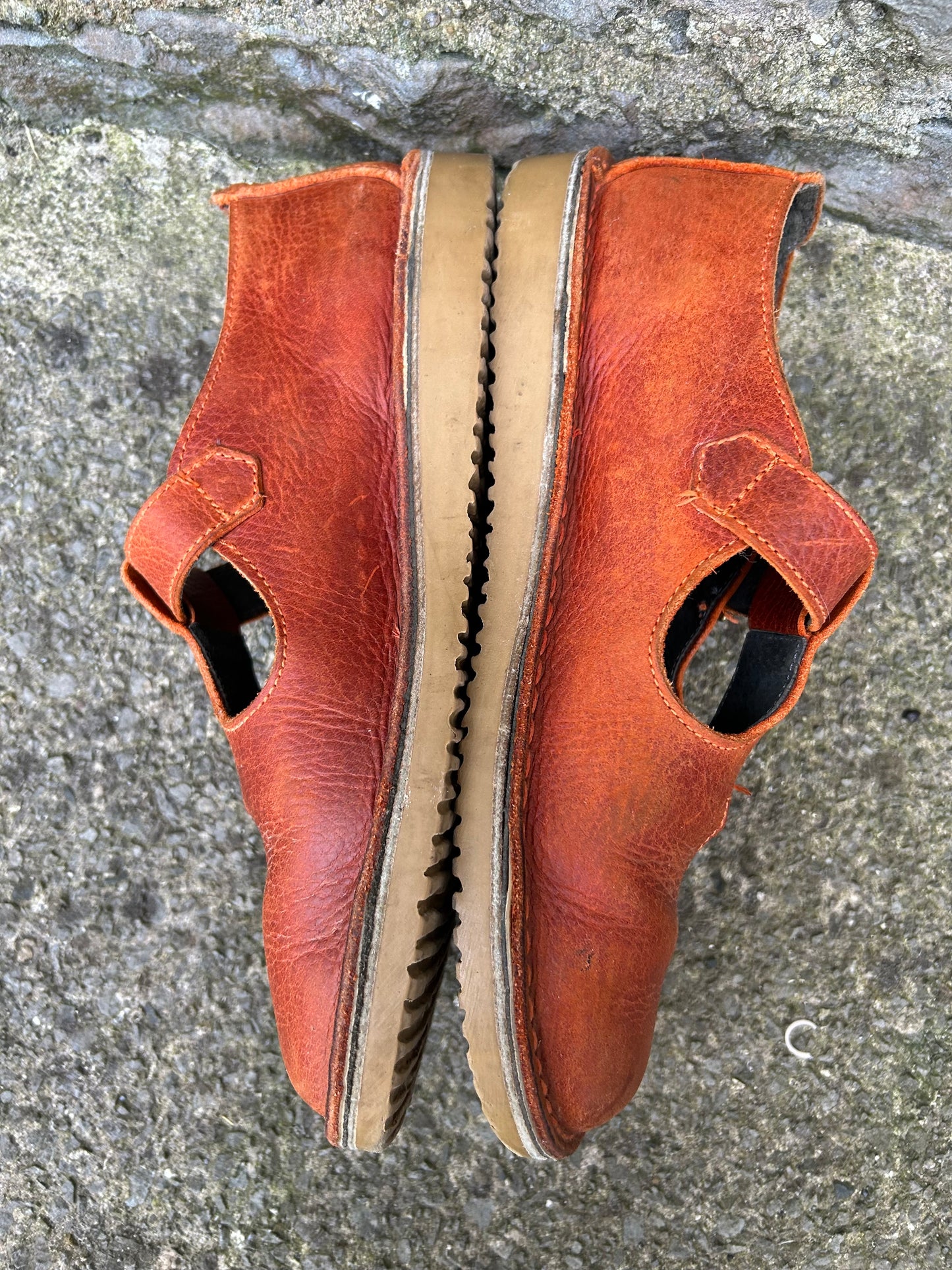 Brown T-bar shoes   uk 6.5 (eu 40)